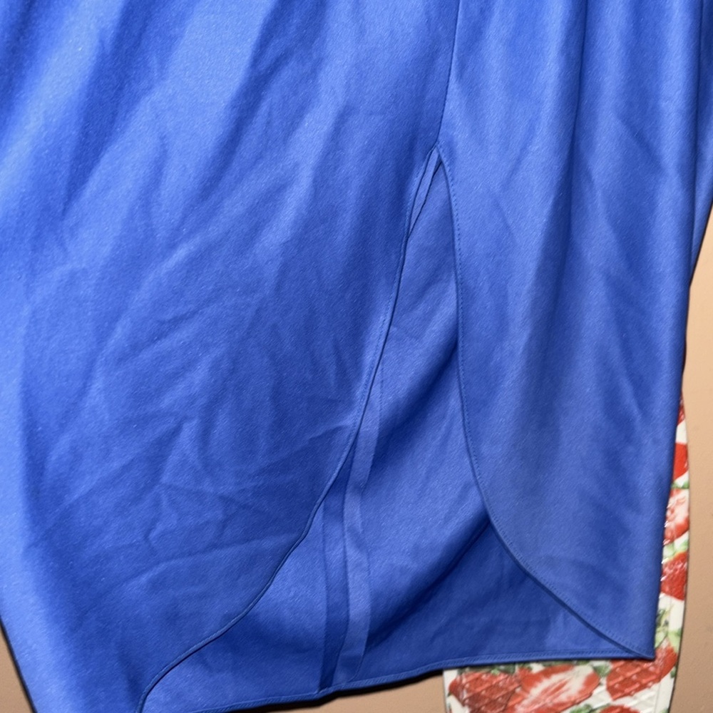 Elegant vintage 80’s Blue Strapless Dress with Bow - Picture 4 of 5